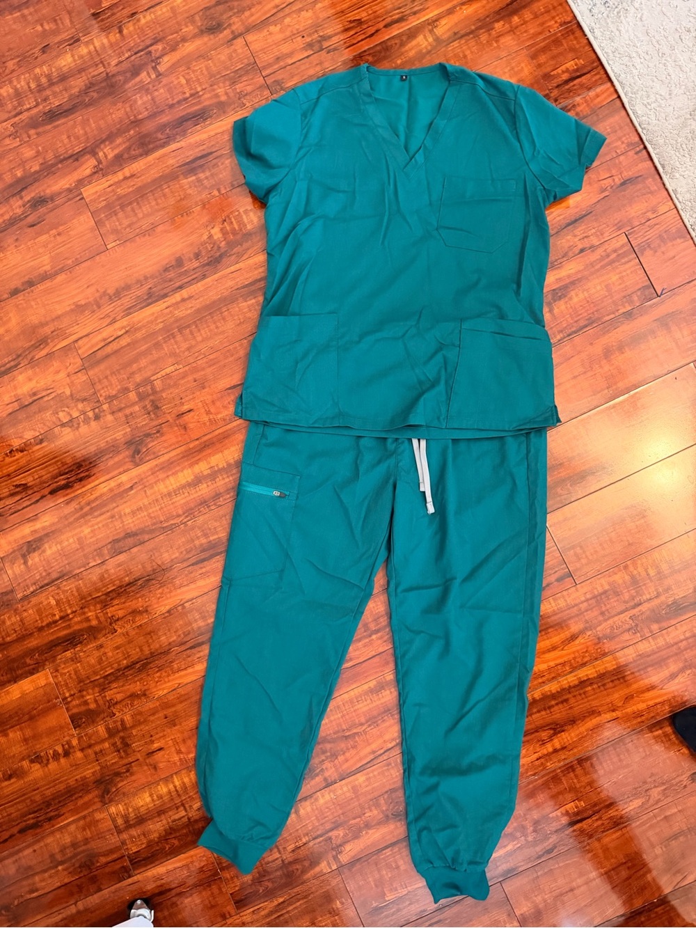 Women's green Scrub Jogger Pants - Comfortable Drawstring Waist